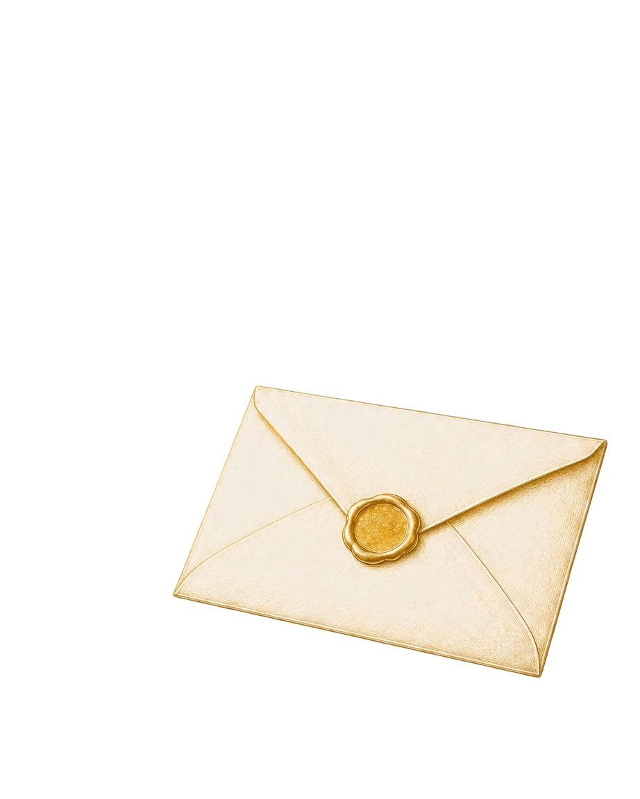 gold envelope illustration